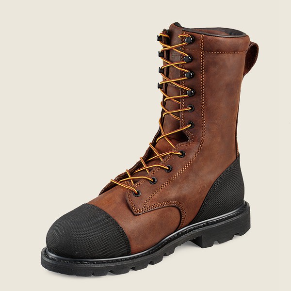 Mens Red Wing Truwelt - 10-inch Insulated Waterproof Toe Metguard - Safety Boots Brown/Black - VER03